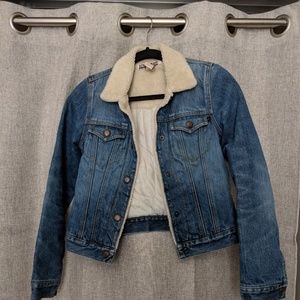 Abercrombie denim sherpa jacket